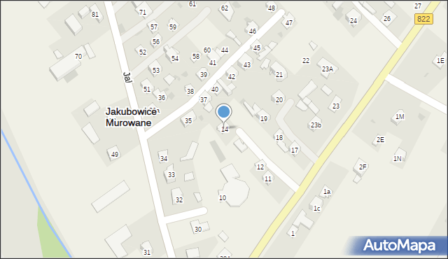 Jakubowice Murowane, Jakubowice Murowane, 14, mapa Jakubowice Murowane