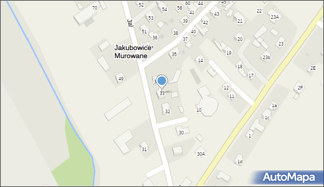 Jakubowice Murowane, Jakubowice Murowane, 33, mapa Jakubowice Murowane