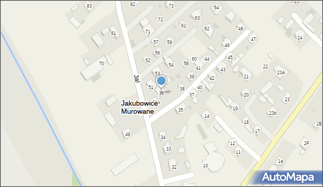 Jakubowice Murowane, Jakubowice Murowane, 36, mapa Jakubowice Murowane