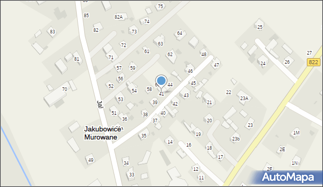 Jakubowice Murowane, Jakubowice Murowane, 41, mapa Jakubowice Murowane