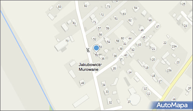 Jakubowice Murowane, Jakubowice Murowane, 51, mapa Jakubowice Murowane