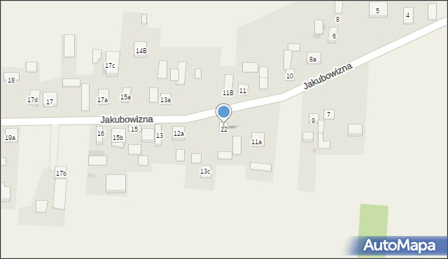 Jakubowizna, Jakubowizna, 12, mapa Jakubowizna