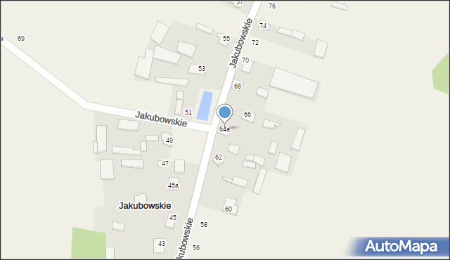 Jakubowskie, Jakubowskie, 64a, mapa Jakubowskie