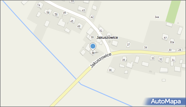 Jakuszowice, Jakuszowice, 38, mapa Jakuszowice