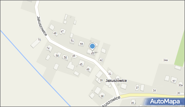 Jakuszowice, Jakuszowice, 43, mapa Jakuszowice