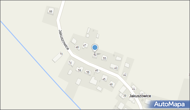 Jakuszowice, Jakuszowice, 51, mapa Jakuszowice