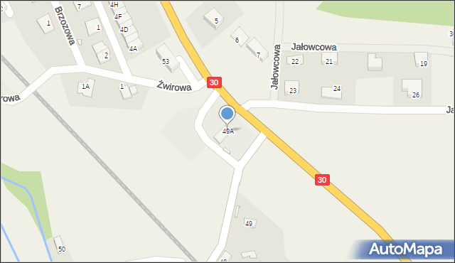 Jałowiec, Jałowiec, 49A, mapa Jałowiec