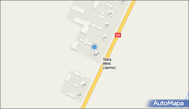 Jamno, Jamno, 104, mapa Jamno