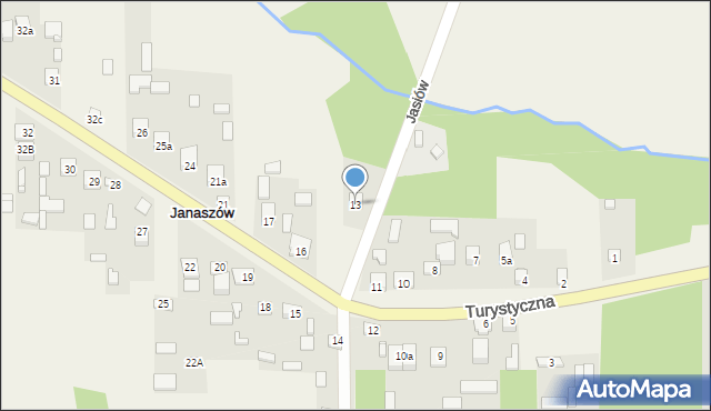 Janaszów, Janaszów, 13, mapa Janaszów