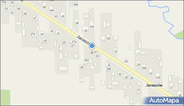 Janaszów, Janaszów, 34, mapa Janaszów