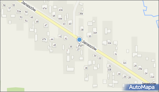 Janaszów, Janaszów, 37a, mapa Janaszów