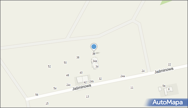 Janczewice, Jaśminowa, 36, mapa Janczewice