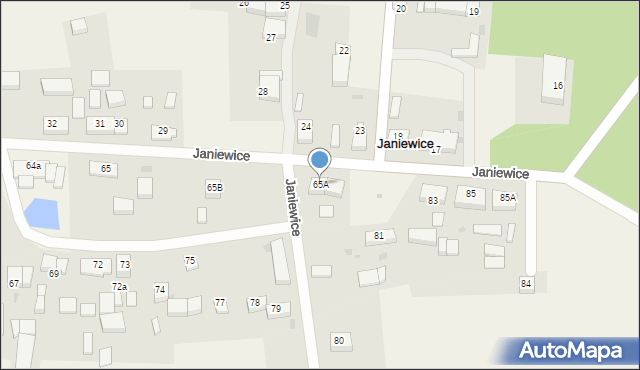 Janiewice, Janiewice, 65A, mapa Janiewice