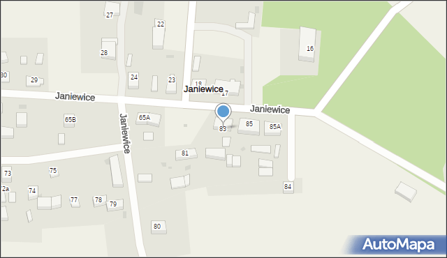 Janiewice, Janiewice, 83, mapa Janiewice
