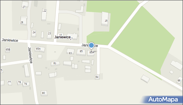 Janiewice, Janiewice, 85A, mapa Janiewice