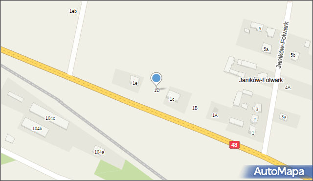 Janików, Janików-Folwark, 1D, mapa Janików