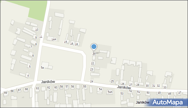 Janików, Janików, 20, mapa Janików