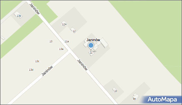 Janinów, Janinów, 11, mapa Janinów