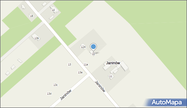 Janinów, Janinów, 12, mapa Janinów