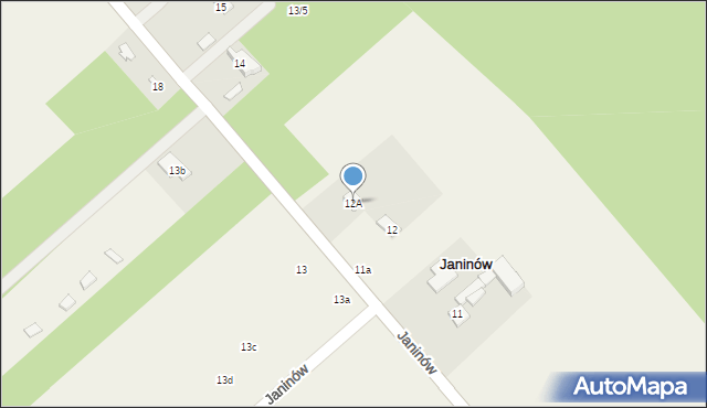 Janinów, Janinów, 12A, mapa Janinów