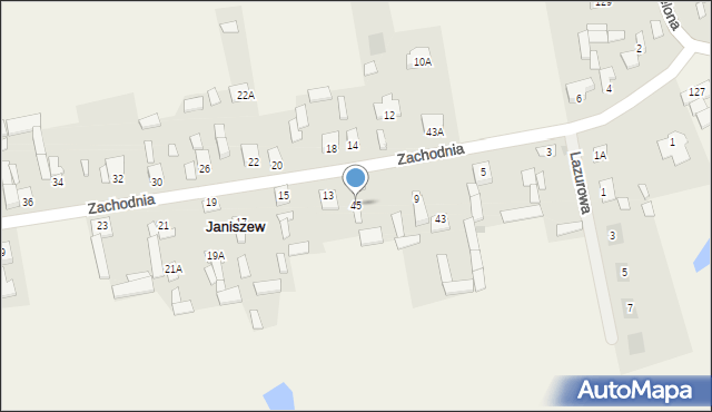 Janiszew, Janiszew, 45, mapa Janiszew