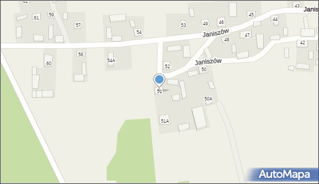 Janiszów, Janiszów, 51, mapa Janiszów