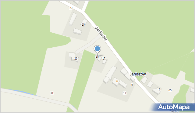 Janiszów, Janiszów, 15, mapa Janiszów