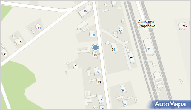 Jankowa Żagańska, Jankowa Żagańska, 60, mapa Jankowa Żagańska
