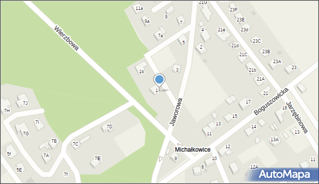 Jankowice, Jaworowa, 1A, mapa Jankowice