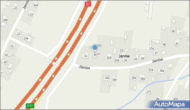 Janów, Janów, 32, mapa Janów