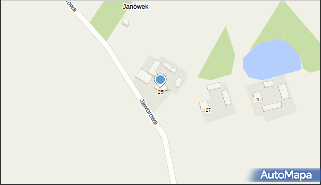 Janówek, Jaworowa, 25, mapa Janówek