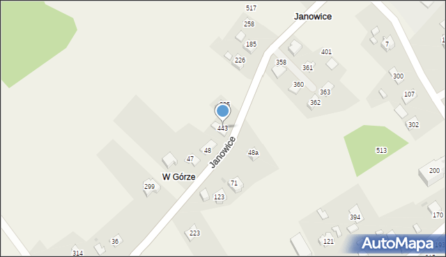 Janowice, Janowice, 443, mapa Janowice