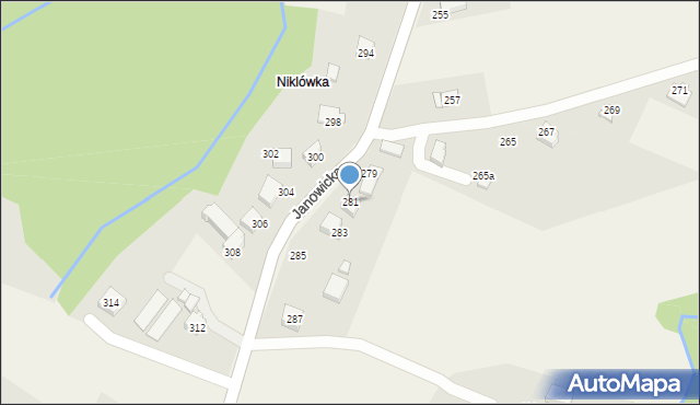 Janowice, Janowicka, 281, mapa Janowice