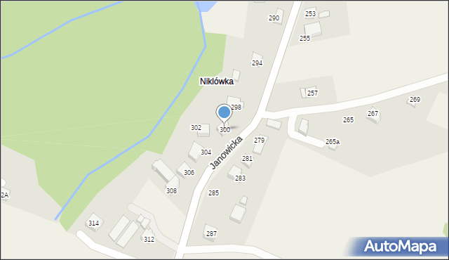 Janowice, Janowicka, 300, mapa Janowice