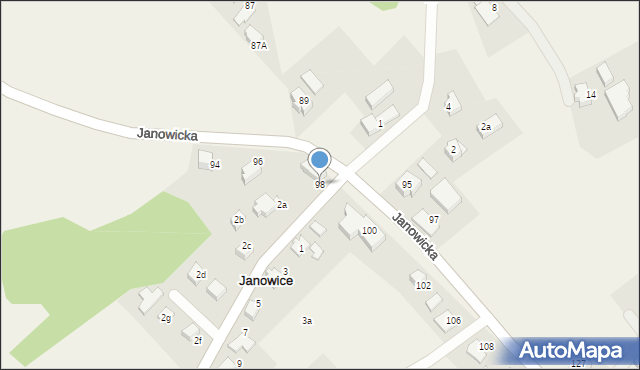 Janowice, Janowicka, 98, mapa Janowice