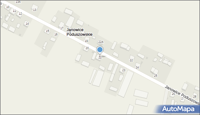 Janowice Poduszowskie, Janowice Poduszowskie, 21, mapa Janowice Poduszowskie