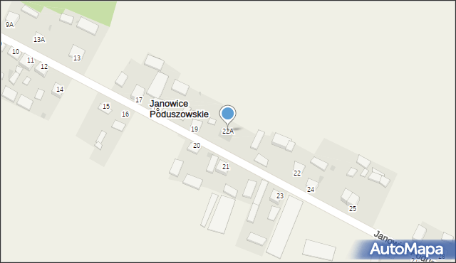 Janowice Poduszowskie, Janowice Poduszowskie, 22A, mapa Janowice Poduszowskie