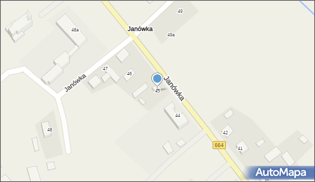 Janówka, Janówka, 45, mapa Janówka