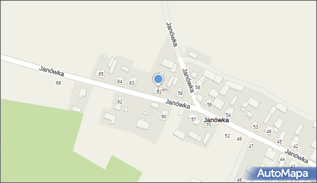 Janówka, Janówka, 61, mapa Janówka