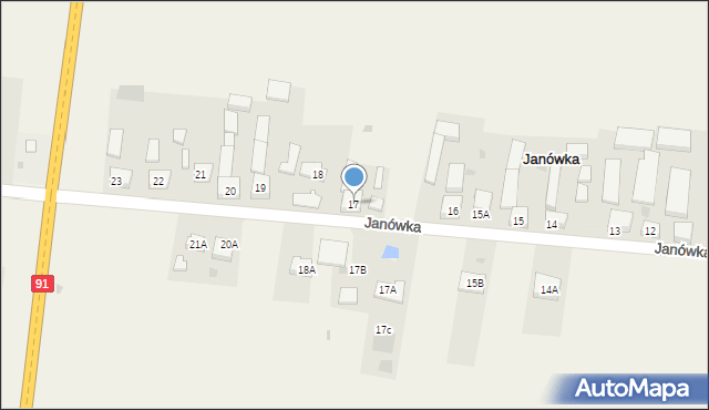 Janówka, Janówka, 17, mapa Janówka