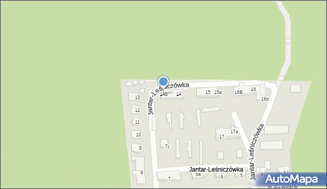 Jantar-Leśniczówka, Jantar-Leśniczówka, 14b, mapa Jantar-Leśniczówka