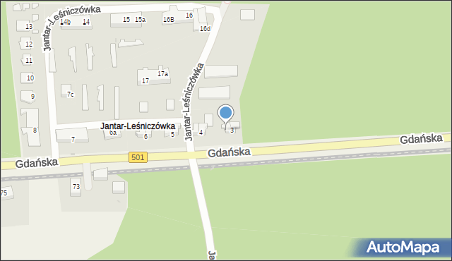 Jantar-Leśniczówka, Jantar-Leśniczówka, 3B, mapa Jantar-Leśniczówka