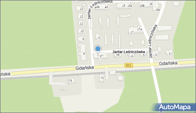 Jantar-Leśniczówka, Jantar-Leśniczówka, 7B, mapa Jantar-Leśniczówka