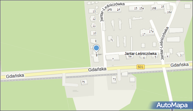 Jantar-Leśniczówka, Jantar-Leśniczówka, 8, mapa Jantar-Leśniczówka