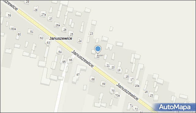 Januszewice, Januszewice, 22, mapa Januszewice
