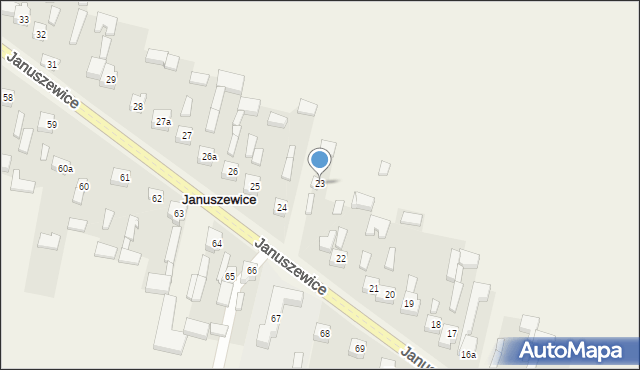 Januszewice, Januszewice, 23, mapa Januszewice