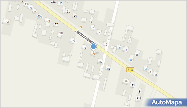 Januszewice, Januszewice, 79, mapa Januszewice