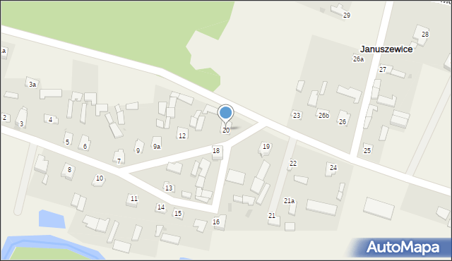 Januszewice, Januszewice, 20, mapa Januszewice