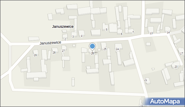 Januszewice, Januszewice, 26, mapa Januszewice