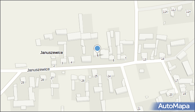 Januszewice, Januszewice, 5, mapa Januszewice